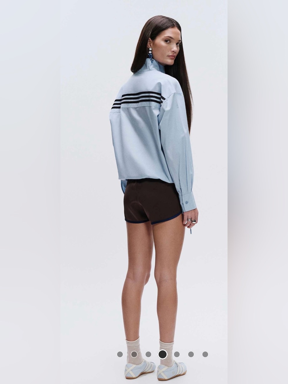 NWT adidas Originals × ASOS funnel neck shirt in blue - Picture 6 of 7